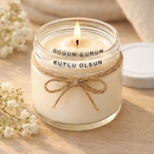 Verda Desing Doğum Günün Kutlu Olsun Notlu Kokulu Kavanoz Mum - Özel Notlu Hediyelik Cam Mum