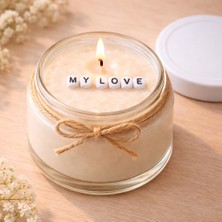 Verda Desing My Love Notlu Kokulu Kavanoz Mum - Özel Notlu Hediyelik Cam Mum