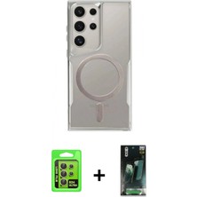 İlk El Grup Ieg™ Galaxy S24 Ultra Yadigar Klasik Özel Seri - Siyah 360 Mat Full Body Arka Koruyucu + Sarı Raze Metal Kamera Lens