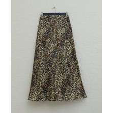 Modamorfo Leopar Desen Kloş Etek -Leopar