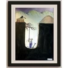 Karikatural Li Guangjun 27X19CM Orijinal Karikatür BOD04201