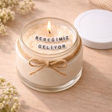 Verda Desing Bebeğimiz Geliyor Notlu Kokulu Kavanoz Mum - Özel Notlu Hediyelik Cam Mum