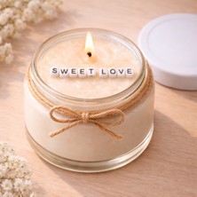 Verda Desing Sweet Love Notlu Kokulu Kavanoz Mum - Özel Notlu Hediyelik Cam Mum