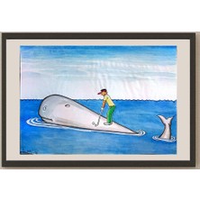 Karikatural Aung 29X21CM Orijinal Karikatür BOD03962