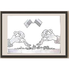 Karikatural Sun Wanshuai 29X21CM Orijinal Karikatür BOD03222