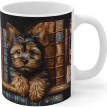 Tişört Kodu Kitap Severler Için Sevimli Köpek Porselen Kupa – Cozy Dog & Books Mug