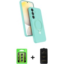 İlk El Grup Ieg™ Galaxy A35 5g Iz Işık Koleksiyonu - Siyah 6d Antistatik Mat Seramik Hayalet Nano Ekran Koruyucu + Gümüş Raze Metal Kamera Lens