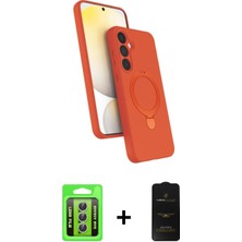 İlk El Grup Ieg™ Galaxy A35 5g Iz Işık Koleksiyonu - Siyah 6d Antistatik Mat Seramik Hayalet Nano Ekran Koruyucu + Gümüş Raze Metal Kamera Lens