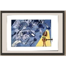 Karikatural Michel Kichka 43X30CM Orijinal Karikatür BOD04550