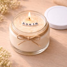 Verda Desing Aşkım Notlu Kokulu Kavanoz Mum - Özel Notlu Hediyelik Cam Mum