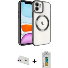 İlk El Grup Ieg™ iPhone 12 Nova Işık Özel Seri - Siyah Polymer Nano Ekran Koruyucu + Mor Rainbow Kamera Lens Koruma Cam