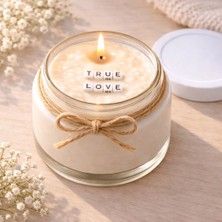 Verda Desing True Love Notlu Kokulu Kavanoz Mum - Özel Notlu Hediyelik Cam Mum