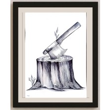 Karikatural Mohamed Reza 29X21CM Orijinal Karikatür BOD03282