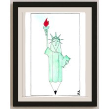 Karikatural Louis Postruzin 29X21CM Orijinal Karikatür BOD04173