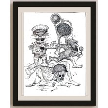 Karikatural Farzaneh Asghiri 29X21CM Orijinal Karikatür BOD04269
