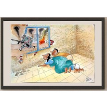 Karikatural Achmad Cholid 29X21CM Orijinal Karikatür BOD03641
