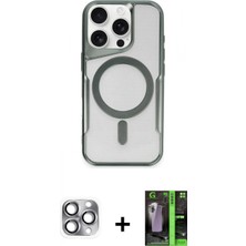 İlk El Grup Ieg™ iPhone 16 Pro Max Yadigar Klasik Özel Seri - Şeffaf 360 Full Body Arka Koruyucu + Gri Pers Alüminyum Kamera Lens