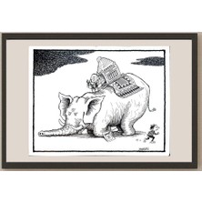 Karikatural Toshiko Nishida 36X30CM Orijinal Karikatür BOD04409