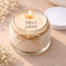 Verda Desing Only Love Notlu Kokulu Kavanoz Mum - Özel Notlu Hediyelik Cam Mum