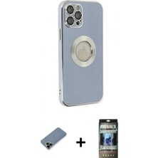 İlk El Grup Ieg™ iPhone 12 Pro Iz Form Serisi - Siyah 34D Hayalet Izgaralı Cam + Siyah Shine Kamera Lens Koruma Cam