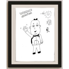 Karikatural Abdelouahid Stiton 29X21CM Orijinal Karikatür BOD03669