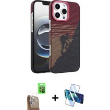 İlk El Grup Ieg™ iPhone 16 Pro Max Doruk Serisi - Siyah 3D Antistatik Seramik Nano Ekran Koruyucu + Çöl Titanyum Raze Metal Kamera Lens