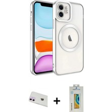 İlk El Grup Ieg™ iPhone 12 Nova Işık Özel Seri - Siyah Polymer Nano Ekran Koruyucu + Mor Rainbow Kamera Lens Koruma Cam
