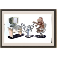 Karikatural Ma Heng Chao 27X16CM Orijinal Karikatür BOD04142