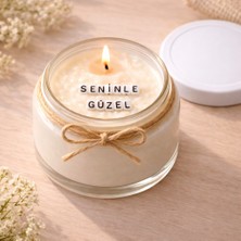 Verda Desing Seninle Güzel Notlu Kokulu Kavanoz Mum - Özel Notlu Hediyelik Cam Mum