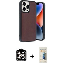 İlk El Grup Ieg™ iPhone 14 Pro Max Kıvılcım Işık Serisi - Siyah 6d Mat Seramik Hayalet Nano Ekran Koruyucu + Turuncu Pvd Metal Kamera Lens