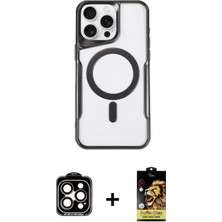 İlk El Grup Ieg™ iPhone 14 Pro Max Yadigar Klasik Özel Seri - Siyah Buffer Cam Ekran Koruyucu + Turuncu Pvd Metal Kamera Lens