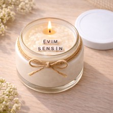 Verda Desing Evim Sensin Notlu Kokulu Kavanoz Mum - Özel Notlu Hediyelik Cam Mum