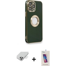 İlk El Grup Ieg™ iPhone 14 Pro Max Iz Form Serisi - Siyah Joko 5d Cam + Gümüş Band Metal Kamera Lens