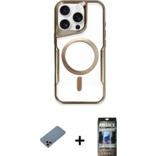 İlk El Grup Ieg™ iPhone 11 Pro Max Yadigar Klasik Özel Seri - Siyah 34D Hayalet Izgaralı Cam + Pembe Shine Kamera Lens Koruma Cam