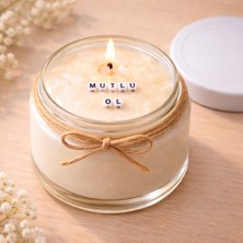 Verda Desing Mutlu Ol Notlu Kokulu Kavanoz Mum - Özel Notlu Hediyelik Cam Mum