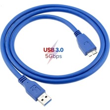 Derwell 1 Metre 1mt USB 3.0 HDD Harddisk Kablosu 100 cm Yüksek Hızlı USB 3.0 Tip A Mikro B Kablo Hızlı Veri Aktarma Kablosu Yeni Sürüm Cable