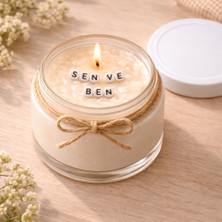 Verda Desing Sen ve Ben Notlu Kokulu Kavanoz Mum - Özel Notlu Hediyelik Cam Mum