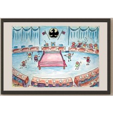 Karikatural Ban Khianlamai 35X25CM Orijinal Karikatür BOD04427