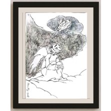 Karikatural Kiyarash Zandi 50X35CM Orijinal Karikatür BOD03512