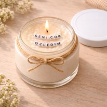 Verda Desing Seni Çok Özledim Notlu Kokulu Kavanoz Mum - Özel Notlu Hediyelik Cam Mum