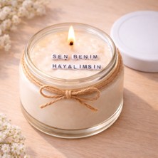 Verda Desing Sen Benim Hayalimsin Notlu Kokulu Kavanoz Mum - Özel Notlu Hediyelik Cam Mum