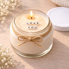 Verda Desing Love You Notlu Kokulu Kavanoz Mum - Özel Notlu Hediyelik Cam Mum