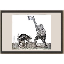 Karikatural Mohammad Amin Aghaey 23X21CM Orijinal Karikatür BOD04185