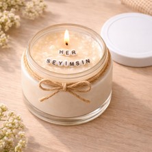 Verda Desing Her Şeyimsin Notlu Kokulu Kavanoz Mum - Özel Notlu Hediyelik Cam Mum