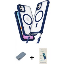 İlk El Grup Ieg™ iPhone 12 Atlas Doku Koleksiyonu - Şeffaf Pasifik Cam Ekran Koruyucu + Sierra Blue Shine Kamera Lens Koruma Cam