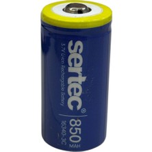 İsmiyle Al Sertec 3.7V Li-Ion 16340 - 850 Mah 3c Başlı Şarjlı Pil