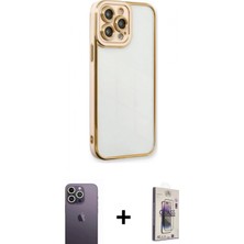 İlk El Grup Ieg™ iPhone 13 Pro Max Çekirdek Klasik Serisi - Siyah Bilvis 3D Cam Ekran Koruyucu + Beyaz Neon Fosforlu Kamera Lens