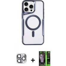 İlk El Grup Ieg™ iPhone 16 Pro Max Yadigar Klasik Özel Seri - Şeffaf 360 Full Body Arka Koruyucu + Gri Pers Alüminyum Kamera Lens