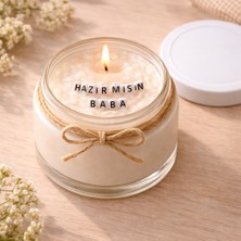 Verda Desing Hazır Mısın Baba Notlu Kokulu Kavanoz Mum - Özel Notlu Hediyelik Cam Mum