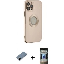 İlk El Grup Ieg™ iPhone 12 Pro Iz Form Serisi - Siyah 34D Hayalet Izgaralı Cam + Siyah Shine Kamera Lens Koruma Cam